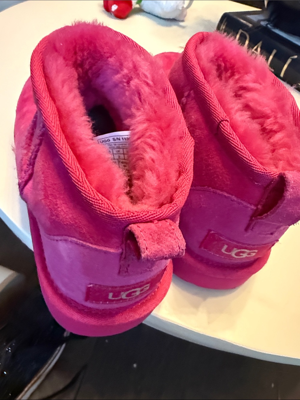 UGG Hot Pink Plush Slip-On Shearling Slippers